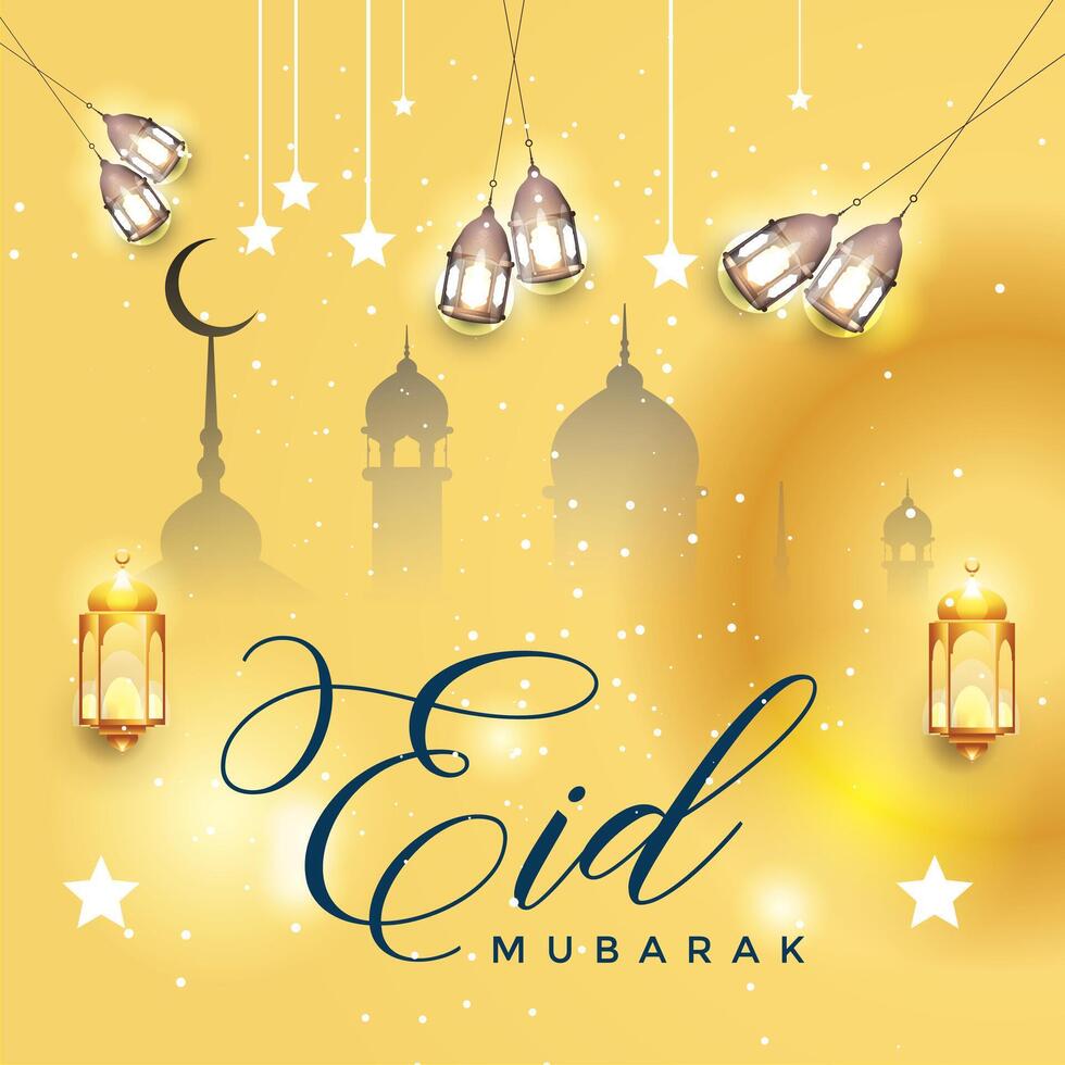 Eid Al Adha and Eid Al Fitr mubarak background design vector