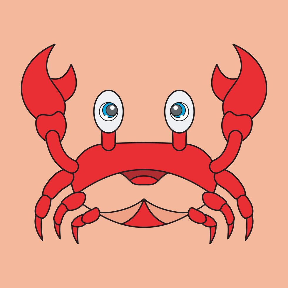 un dibujos animados cangrejo con grande ojos y un grande nariz vector
