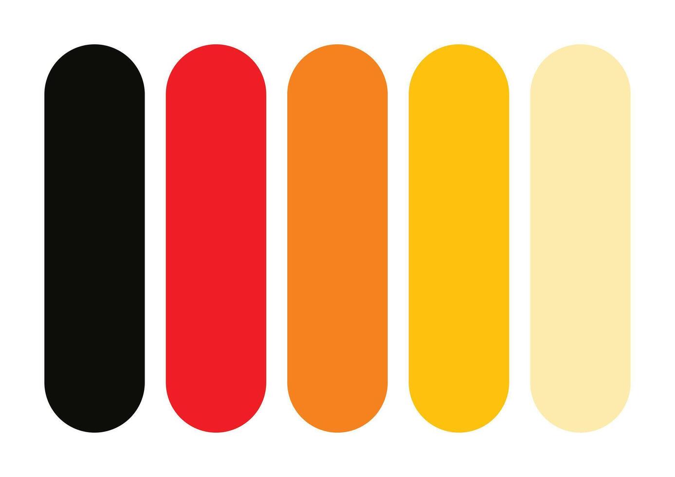 Red color palette Combination of black, red and orange vector