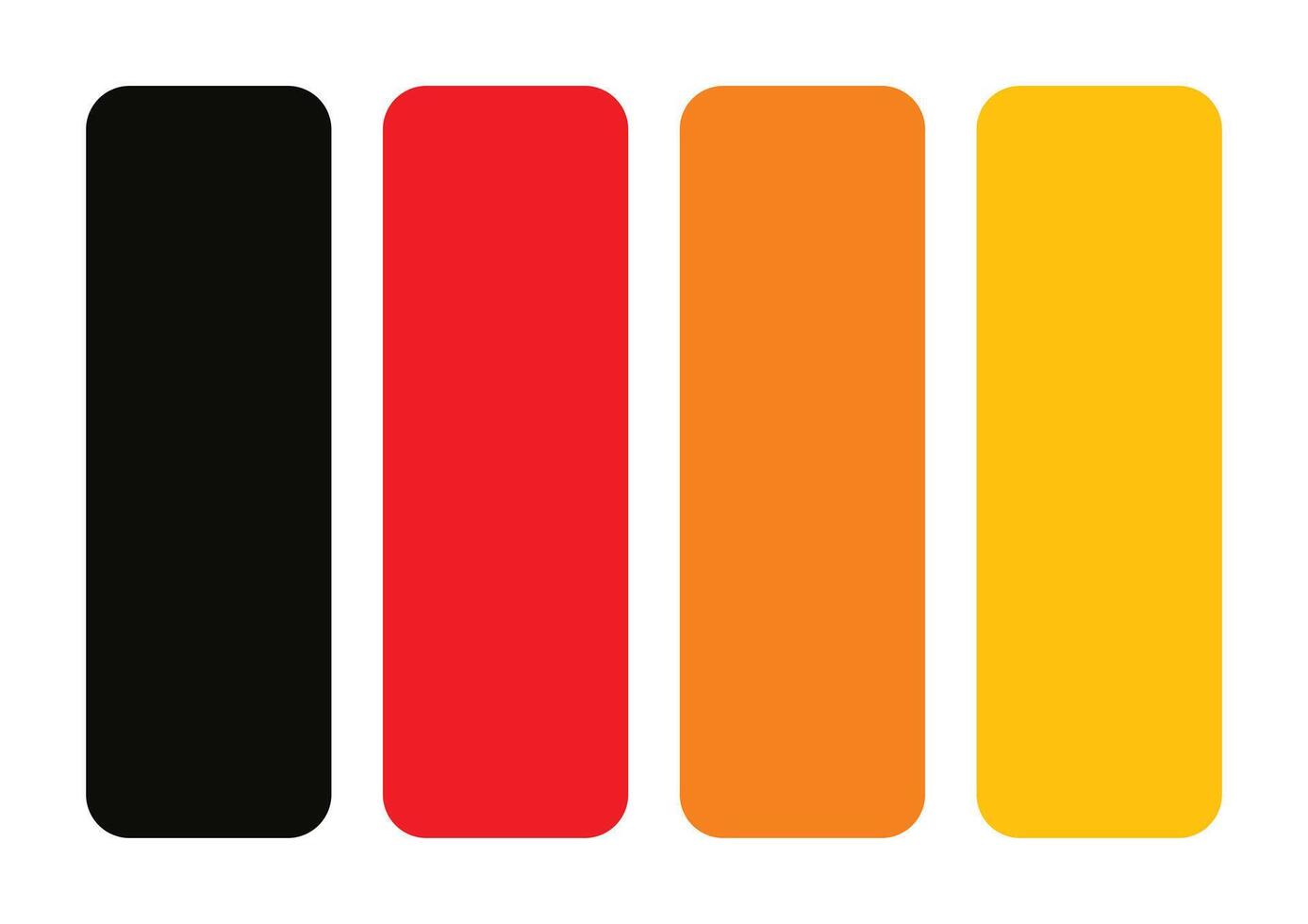 ardiente fusión negro, rojo, y naranja color paleta vector