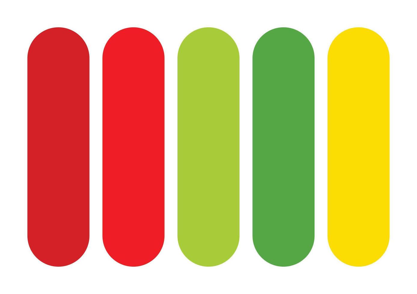 vibrante trío rojo, verde, y amarillo color paleta vector