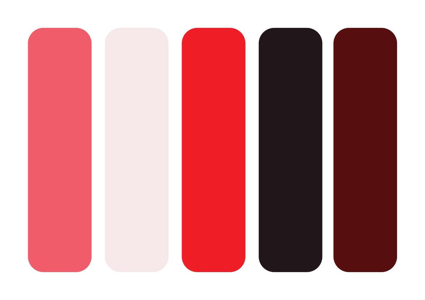 Vibrant Symphony Bright Pink, Red, Lavender Blush, Rosewood, and Licorice Color Palette vector