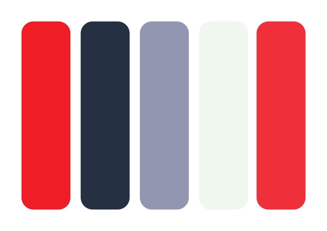 Regal Harmony Red, Prussian Blue, Cool Gray, Mint Cream, and Imperial Red Color Palette vector