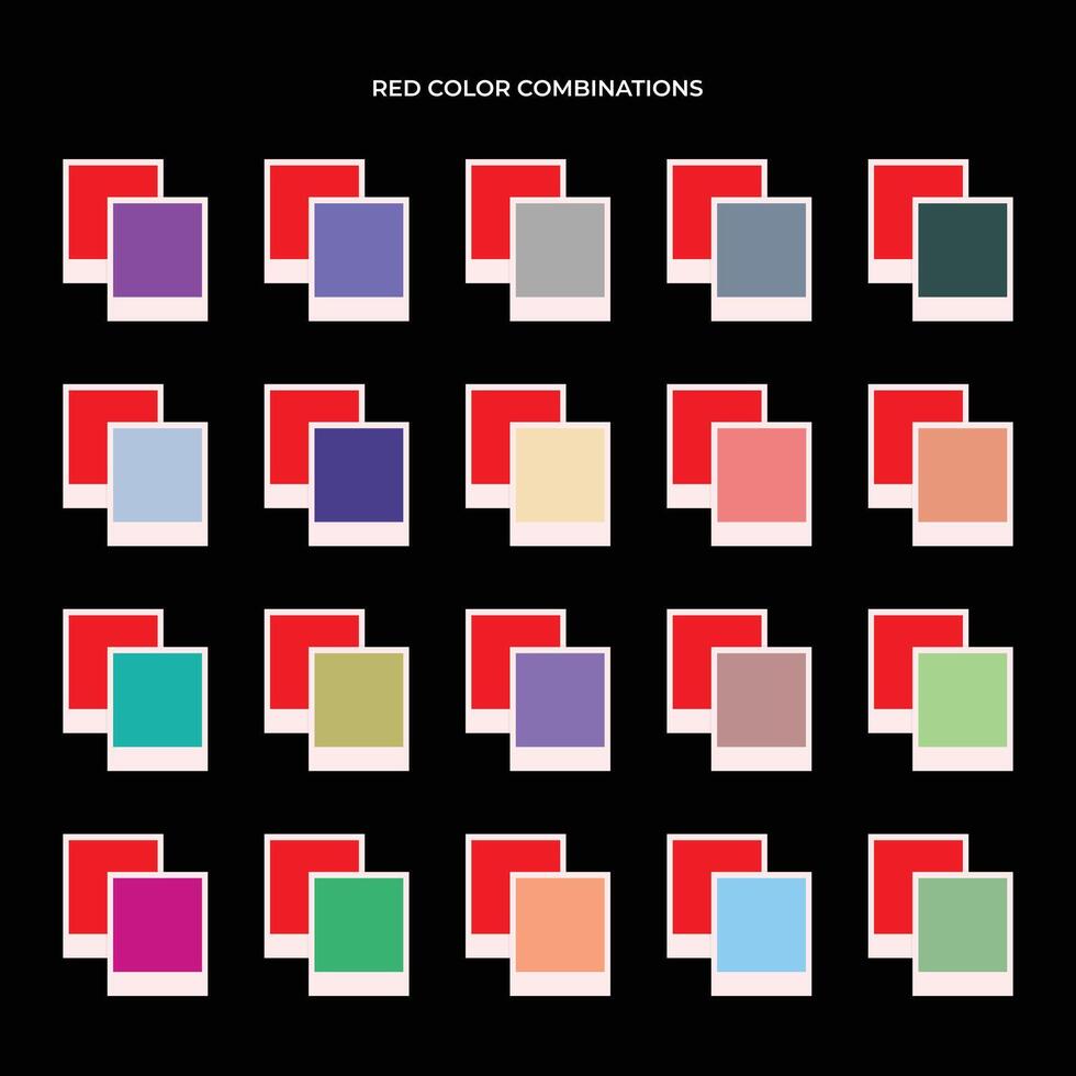 Vector set of modern red color combinations