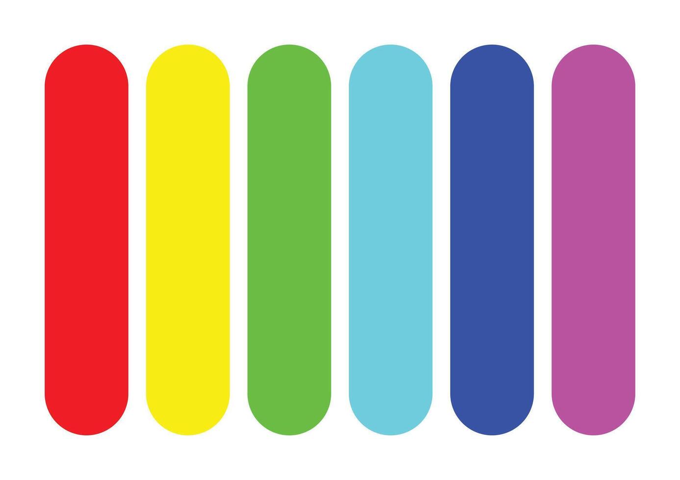 neón espectro rojo, amarillo, verde, azul, y púrpura paleta vector