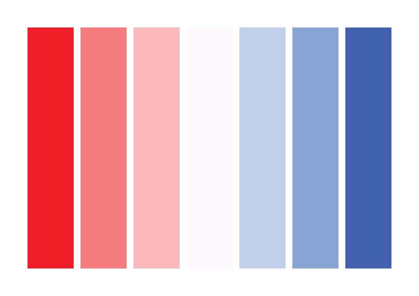 Red and Blue tints palette combination vector illustration