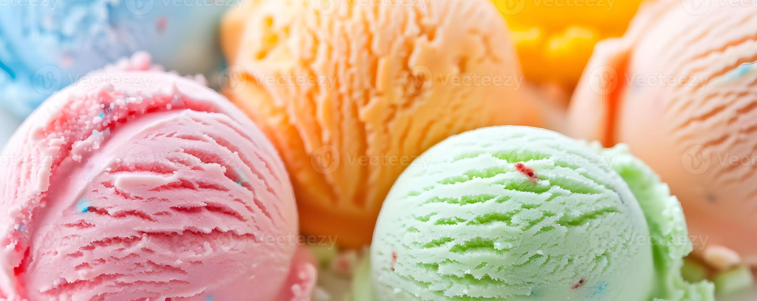 AI generated Ice cream scoops cool delight photo