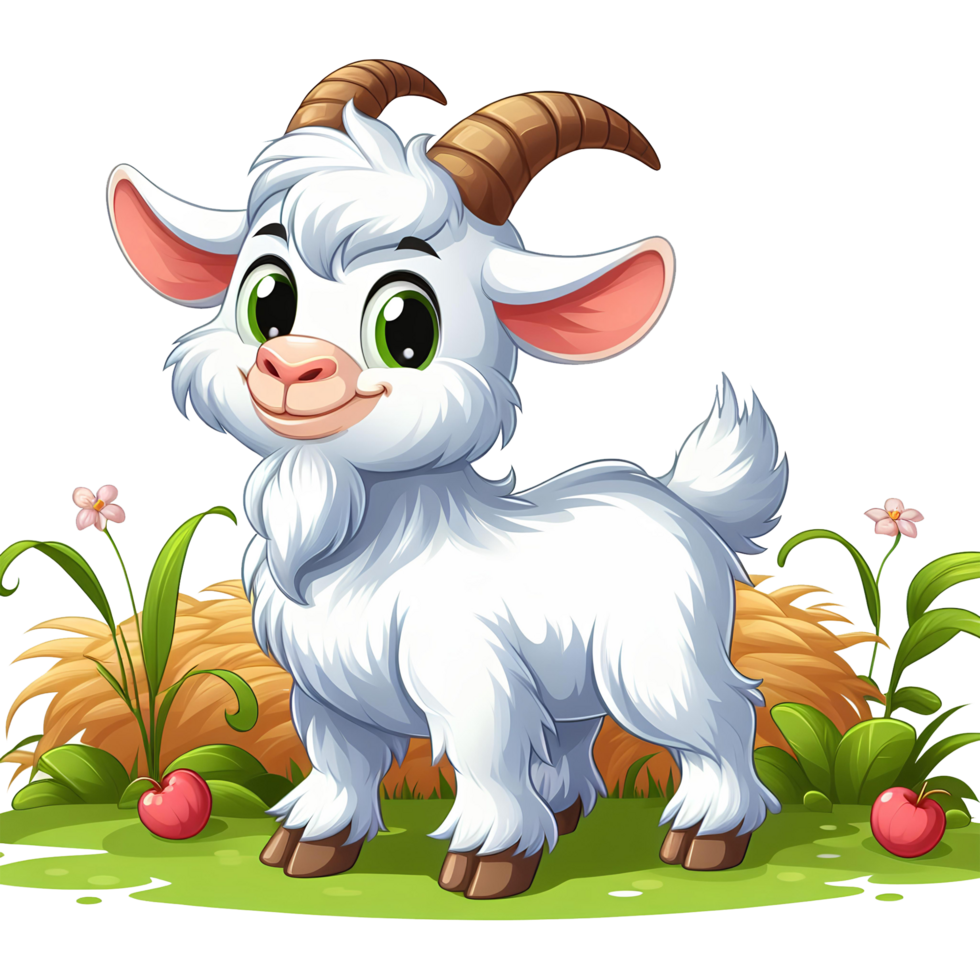 AI generated goat cartoon PNG