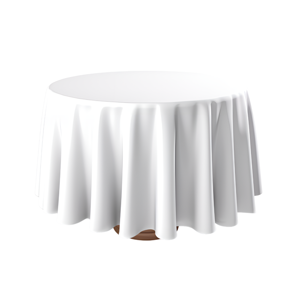 AI generated Empty white cloth table isolated on transparent background png