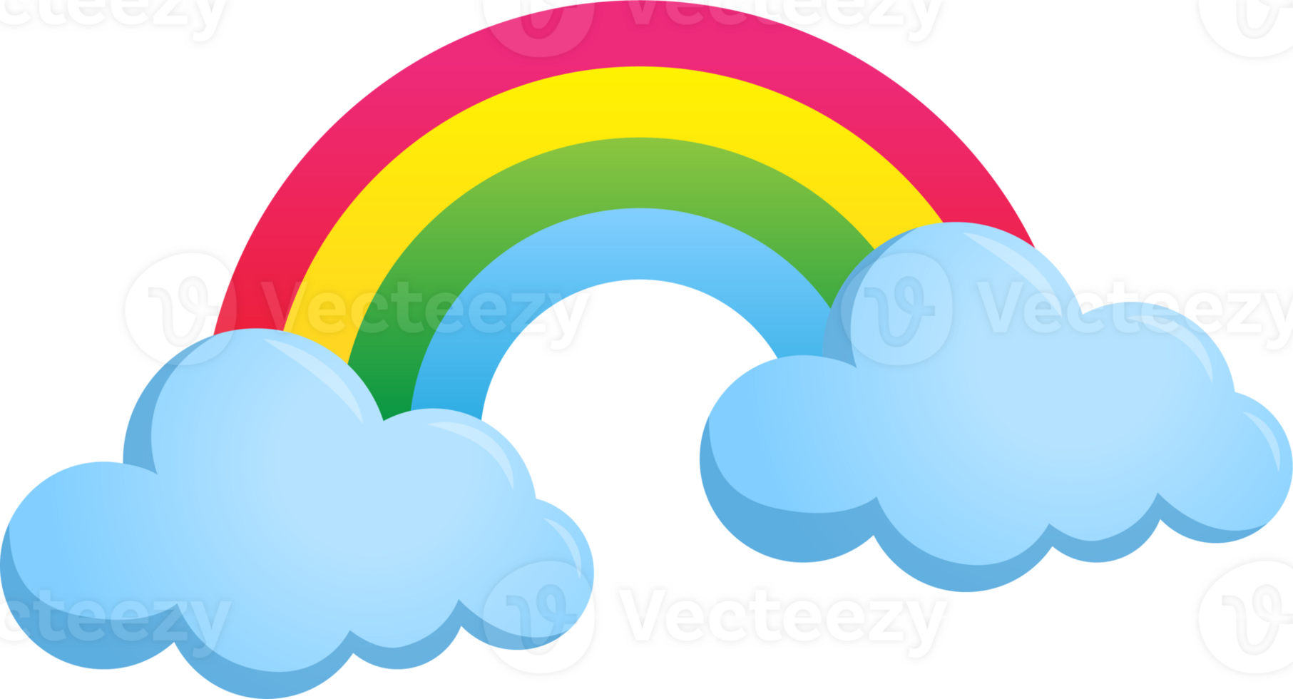 rainbow blue sky cloud symbol forcast wheather isolate illustration gradient design png