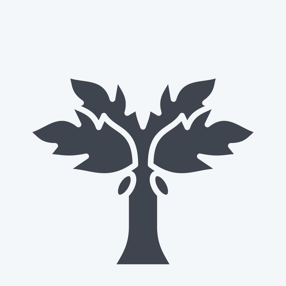 Icon Palm. related to Qatar symbol. glyph style. simple design illustration. vector