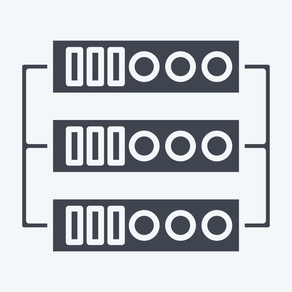 Icon Server. related to Social Network symbol. glyph style. simple design illustration vector