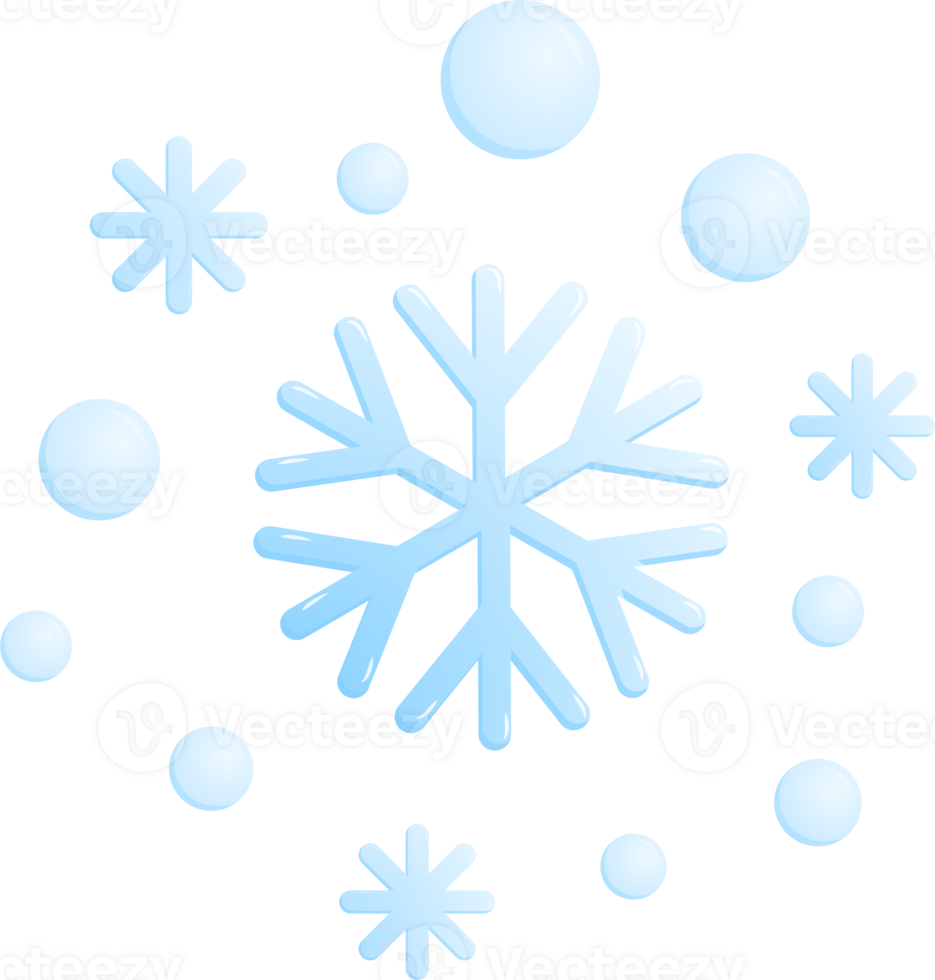 blue snowflake and Snowball winter symbol forcast wheather isolate illustration gradient design png