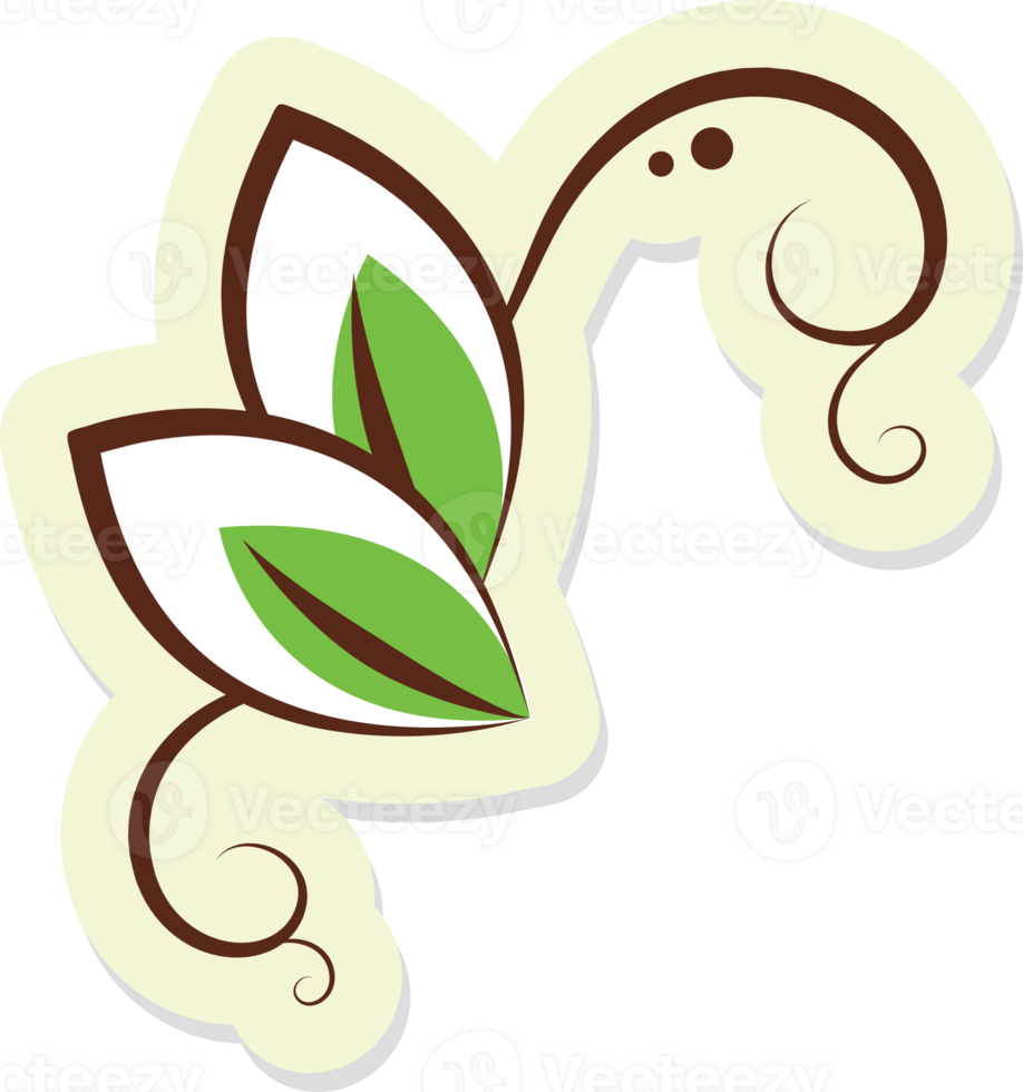 Green leaf froral Eco design with Nature and Environmental Elements decorate png