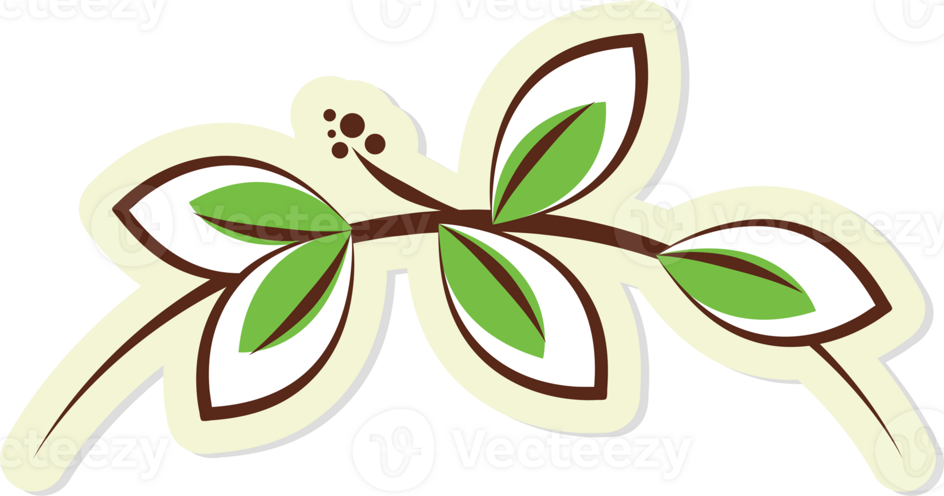 Green leaf froral Eco design with Nature and Environmental Elements decorate png
