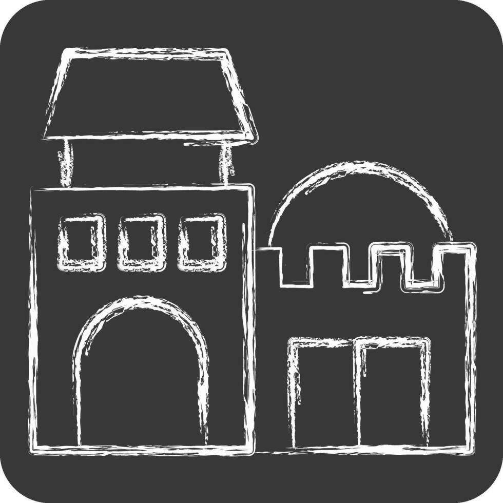 Icon Arab House. related to Qatar symbol. chalk Style. simple design illustration. vector