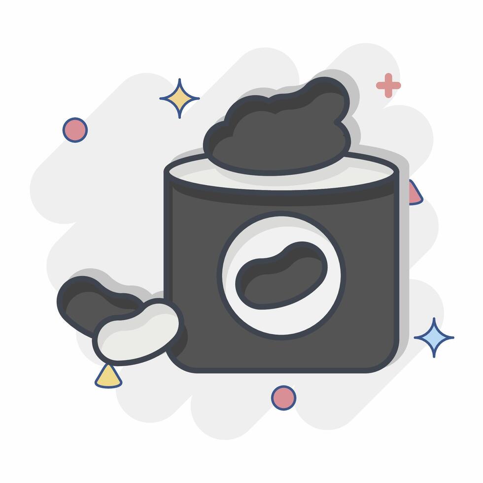 Icon Beans. related to Qatar symbol. comic style. simple design illustration. vector