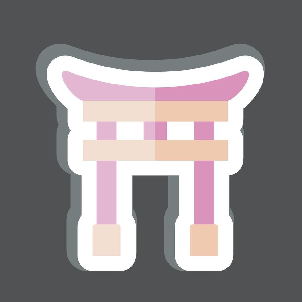 Sticker Tori Gate. related to Japan symbol. simple design illustration. vector