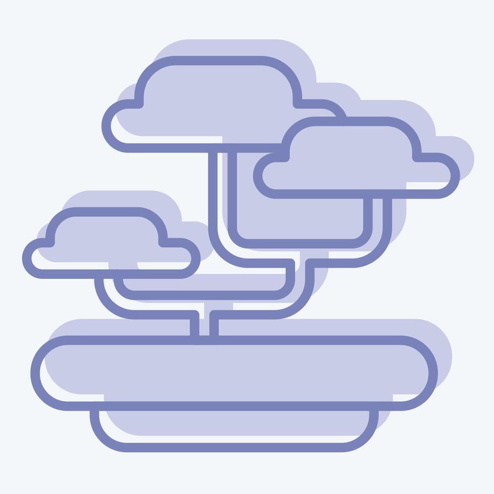 Icon Bonsai. related to Japan symbol. two tone style. simple design illustration. vector