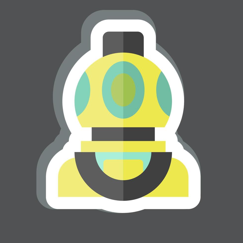 Sticker Diving Helmet. related to Diving symbol. simple design illustration vector