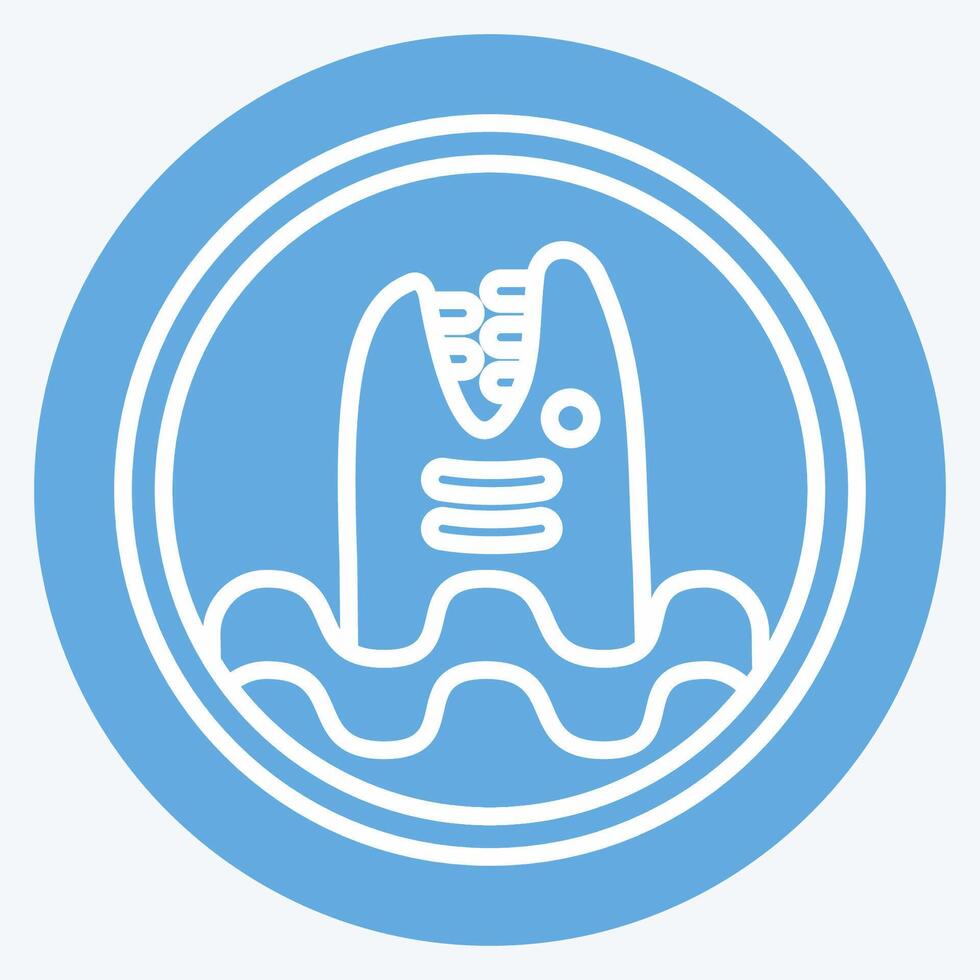 Icon Warning Diving. related to Diving symbol. blue eyes style. simple design illustration vector