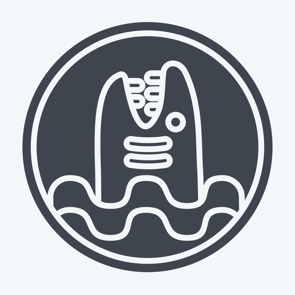 Icon Warning Diving. related to Diving symbol. glyph style. simple design illustration vector