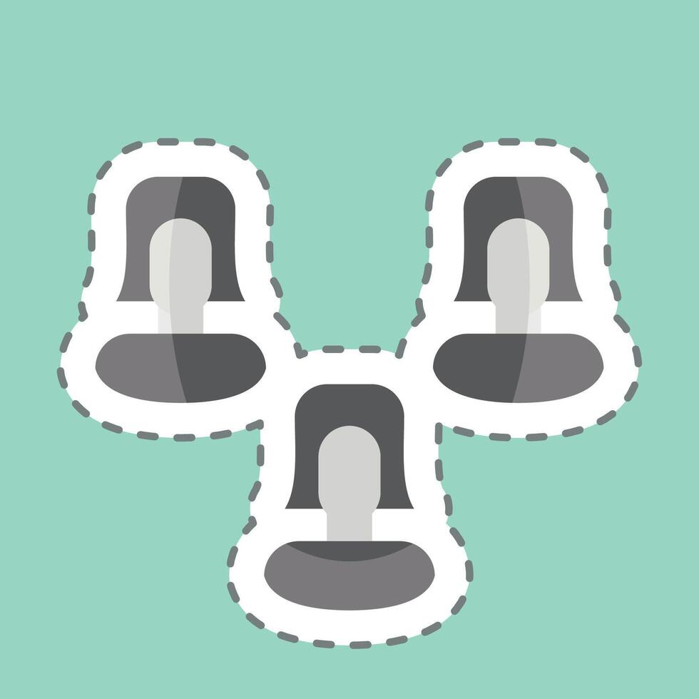 Sticker line cut Poll. related to Social Network symbol. simple design illustration vector