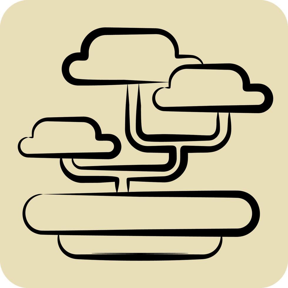 Icon Bonsai. related to Japan symbol. hand drawn style. simple design illustration. vector