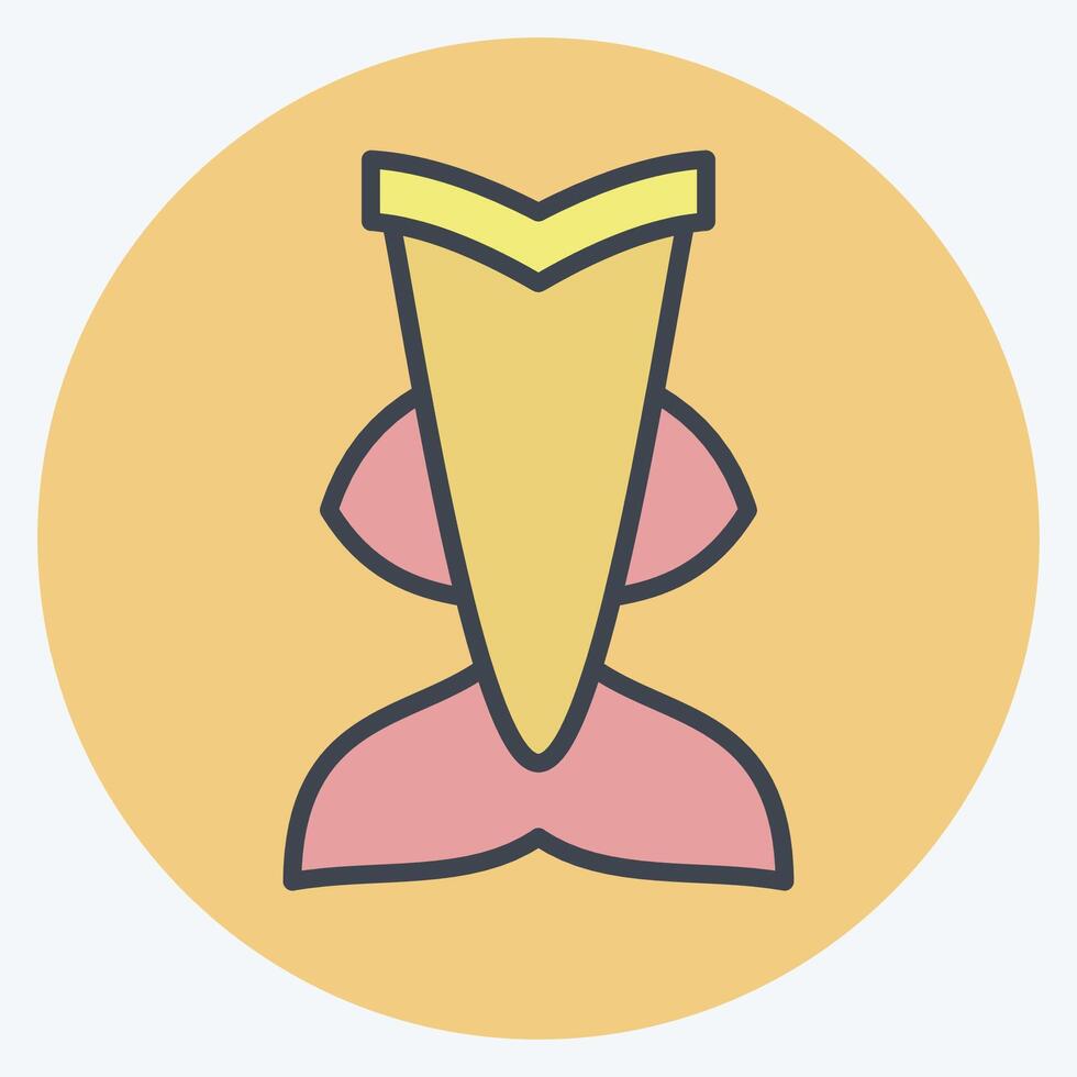 Icon Mermaid Vail Diving. related to Diving symbol. color mate style. simple design illustration vector