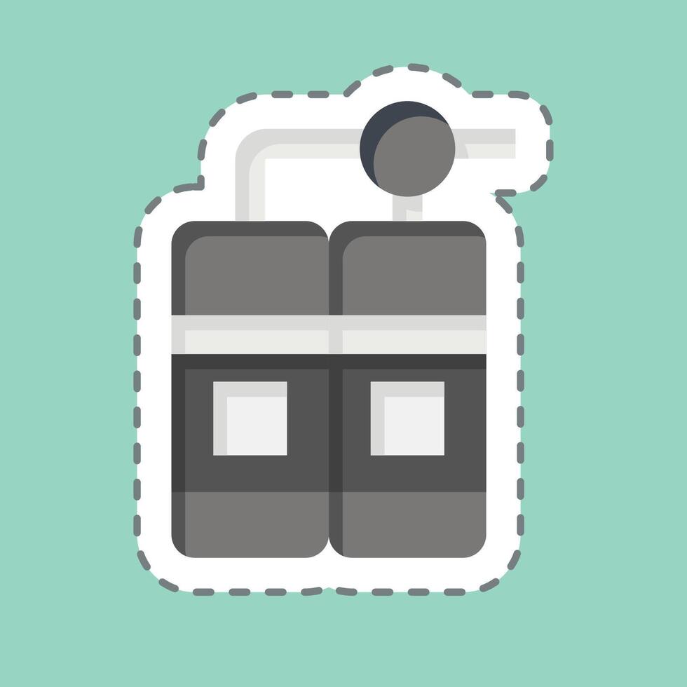 Sticker line cut Diving Oxygen Tank. related to Diving symbol. simple design illustration vector