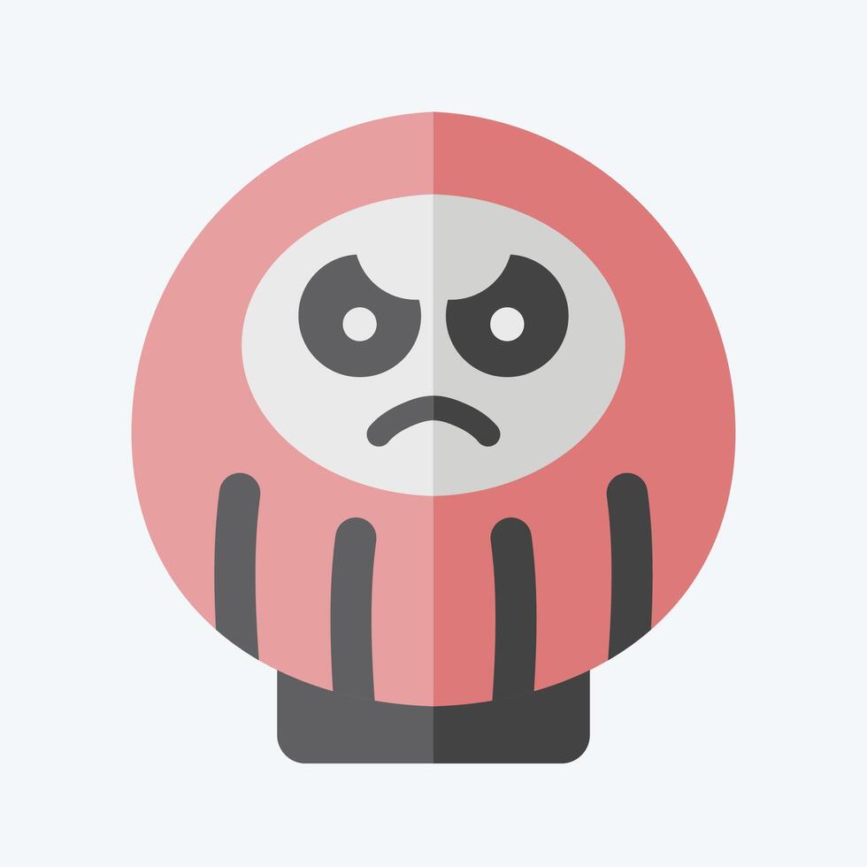 Icon Daruma. related to Japan symbol. flat style. simple design illustration. vector