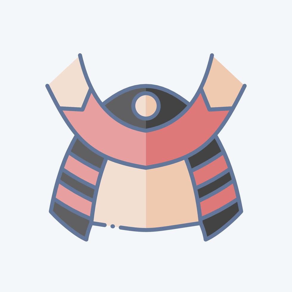 Icon Samurai. related to Japan symbol. doodle style. simple design illustration. vector