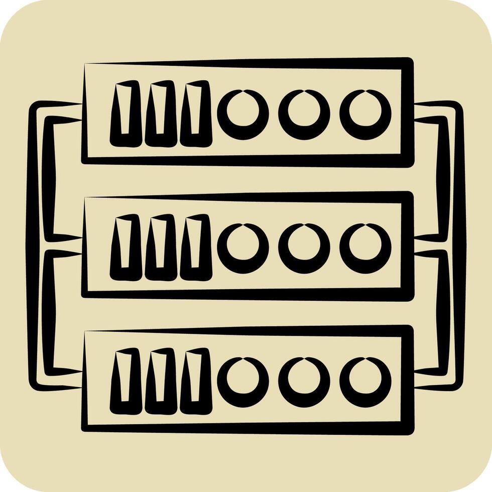 Icon Server. related to Social Network symbol. hand drawn style. simple design illustration vector