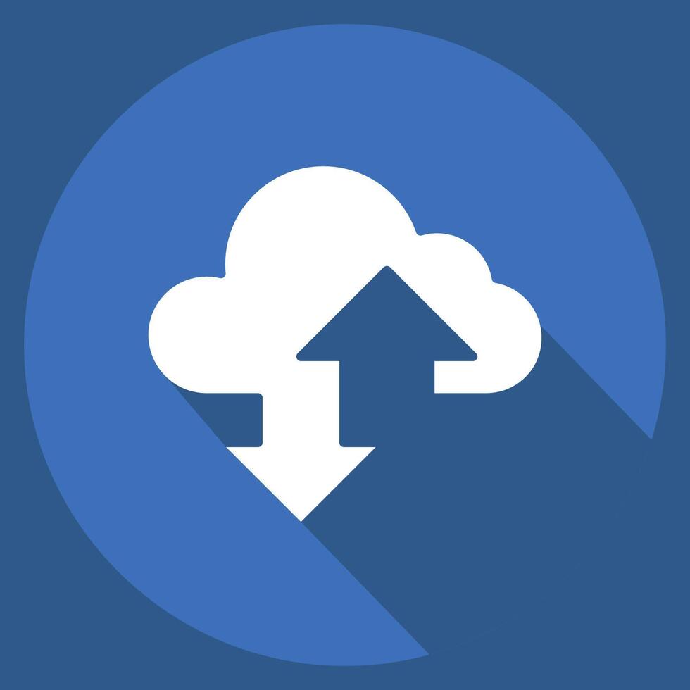 Icon Cloudy. related to Social Network symbol. long shadow style. simple design illustration vector