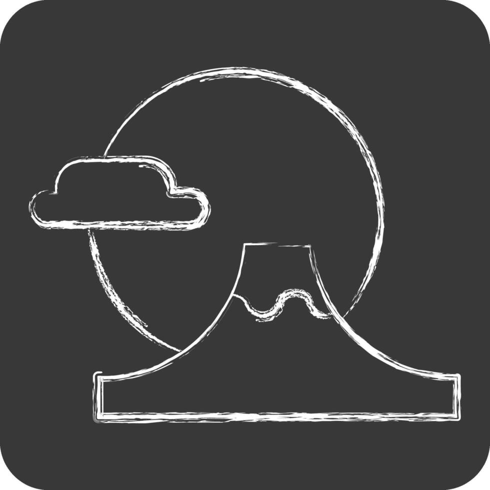 Icon Fuji Mountain. related to Japan symbol. chalk Style. simple design illustration. vector