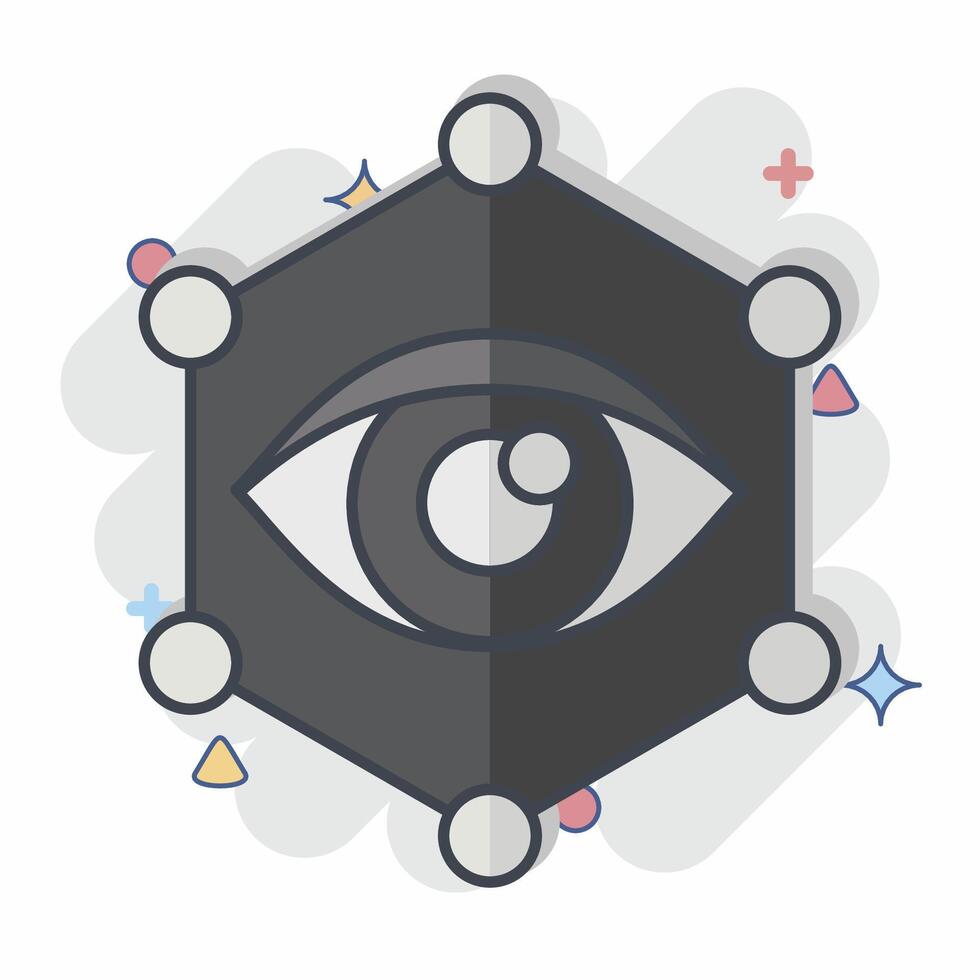 Icon Vision. related to Social Network symbol. comic style. simple design illustration vector