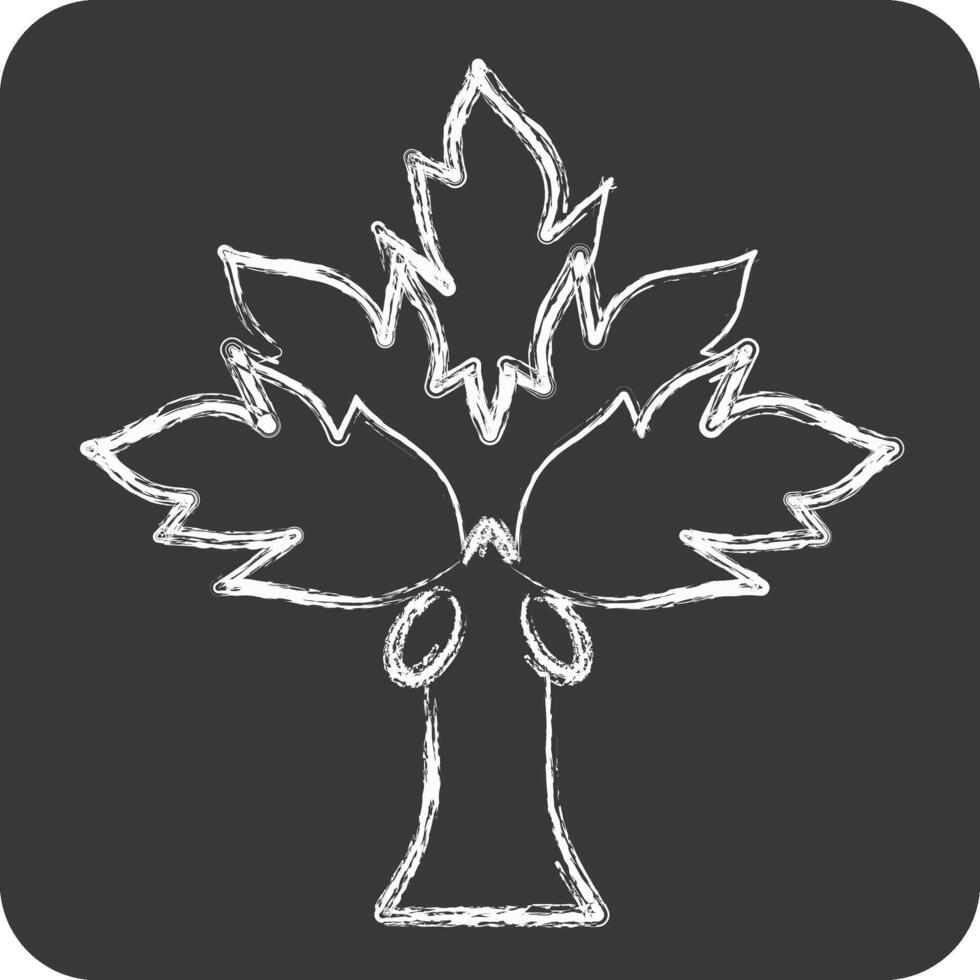 Icon Palm. related to Qatar symbol. chalk Style. simple design illustration. vector