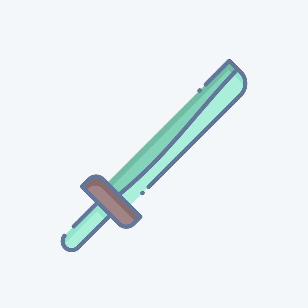 Icon Katana. related to Japan symbol. doodle style. simple design illustration. vector
