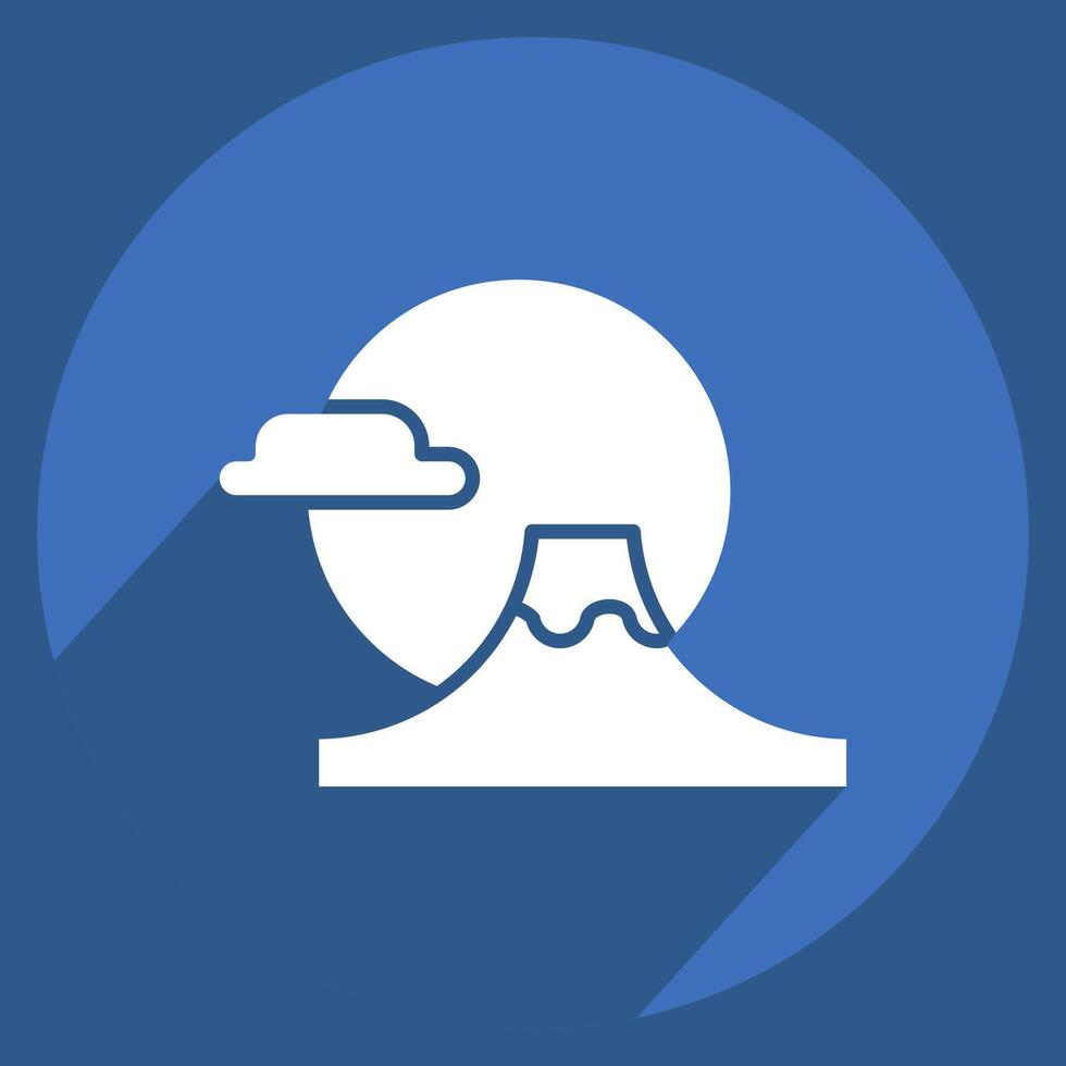 Icon Fuji Mountain. related to Japan symbol. long shadow style. simple design illustration. vector