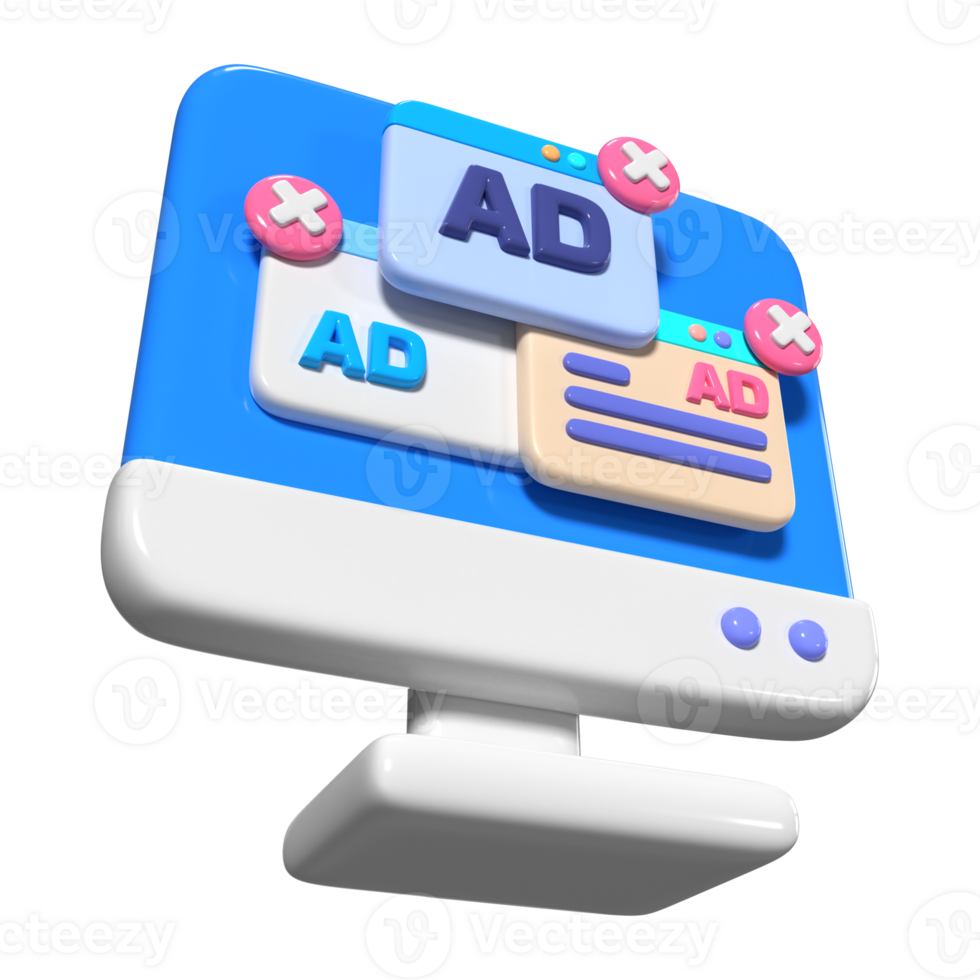 Adware 3D Illustration Icon png