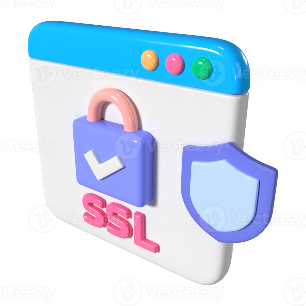 SSL 3D Illustration Icon png