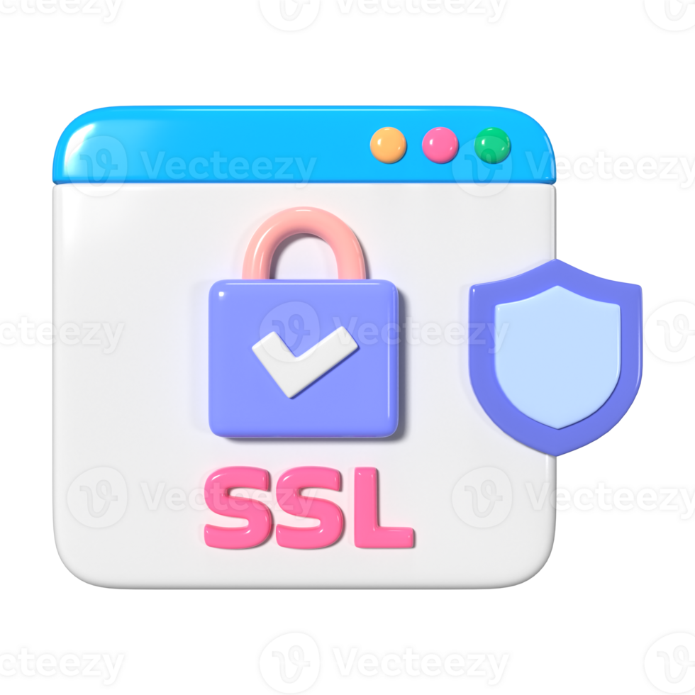 ssl 3d ilustración icono png