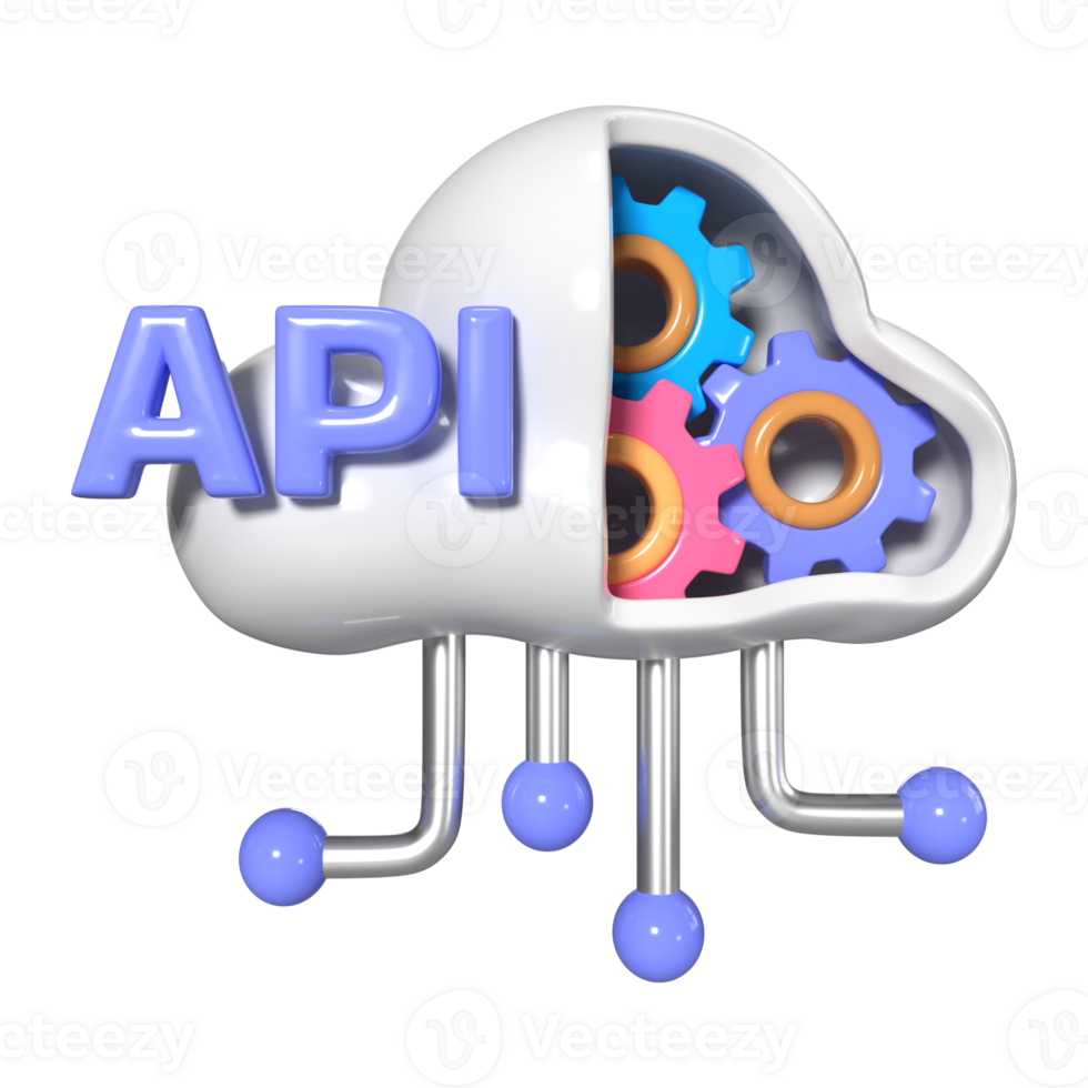 api 3d ilustração ícone png