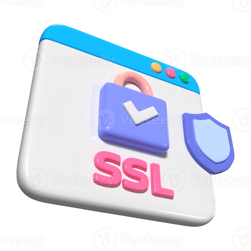 SSL 3D Illustration Icon png