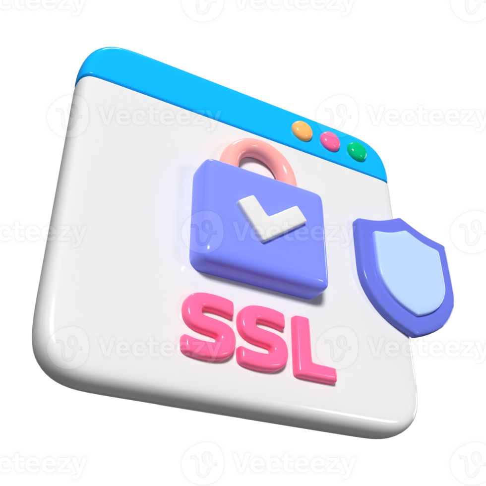 ssl 3d ilustración icono png