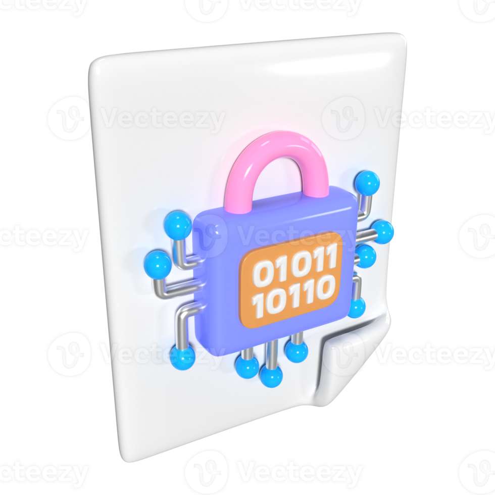 Encryption 3D Illustration Icon png