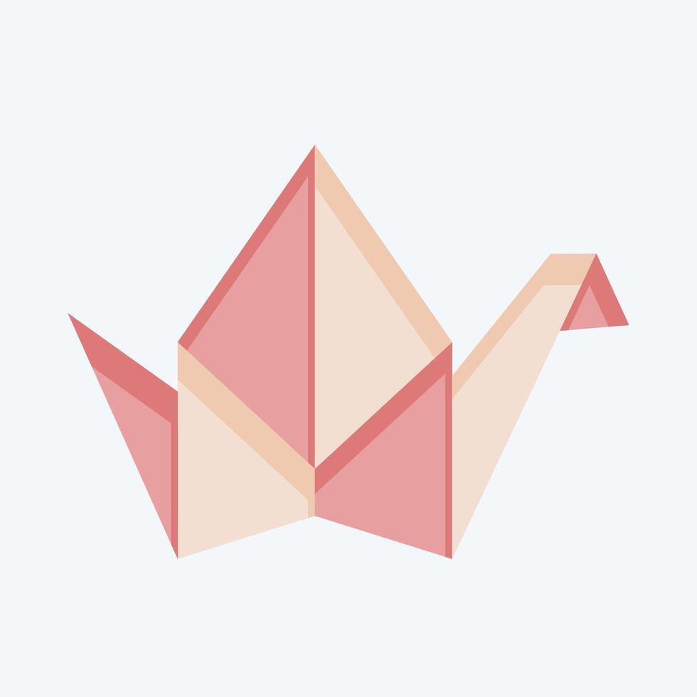 icono origami. relacionado a Japón símbolo. plano estilo. sencillo diseño ilustración. vector