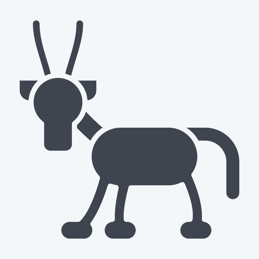 Icon Arabian Oryx. related to Qatar symbol. glyph style. simple design illustration. vector