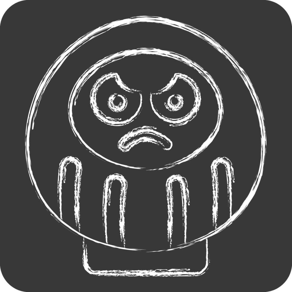 Icon Daruma. related to Japan symbol. chalk Style. simple design illustration. vector