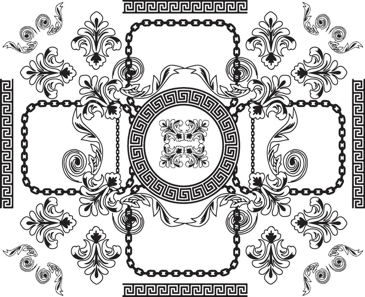 baroque and greek texture seamless pattern vector